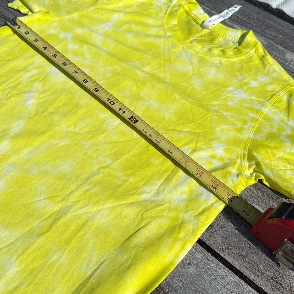 Lululemon All Yours Cotton Tee Tie Dye Yellow Size 4 NWT π - Picture 6 of 7